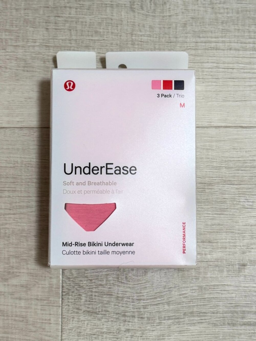 Lululemon UnderEase 3 pack Size M